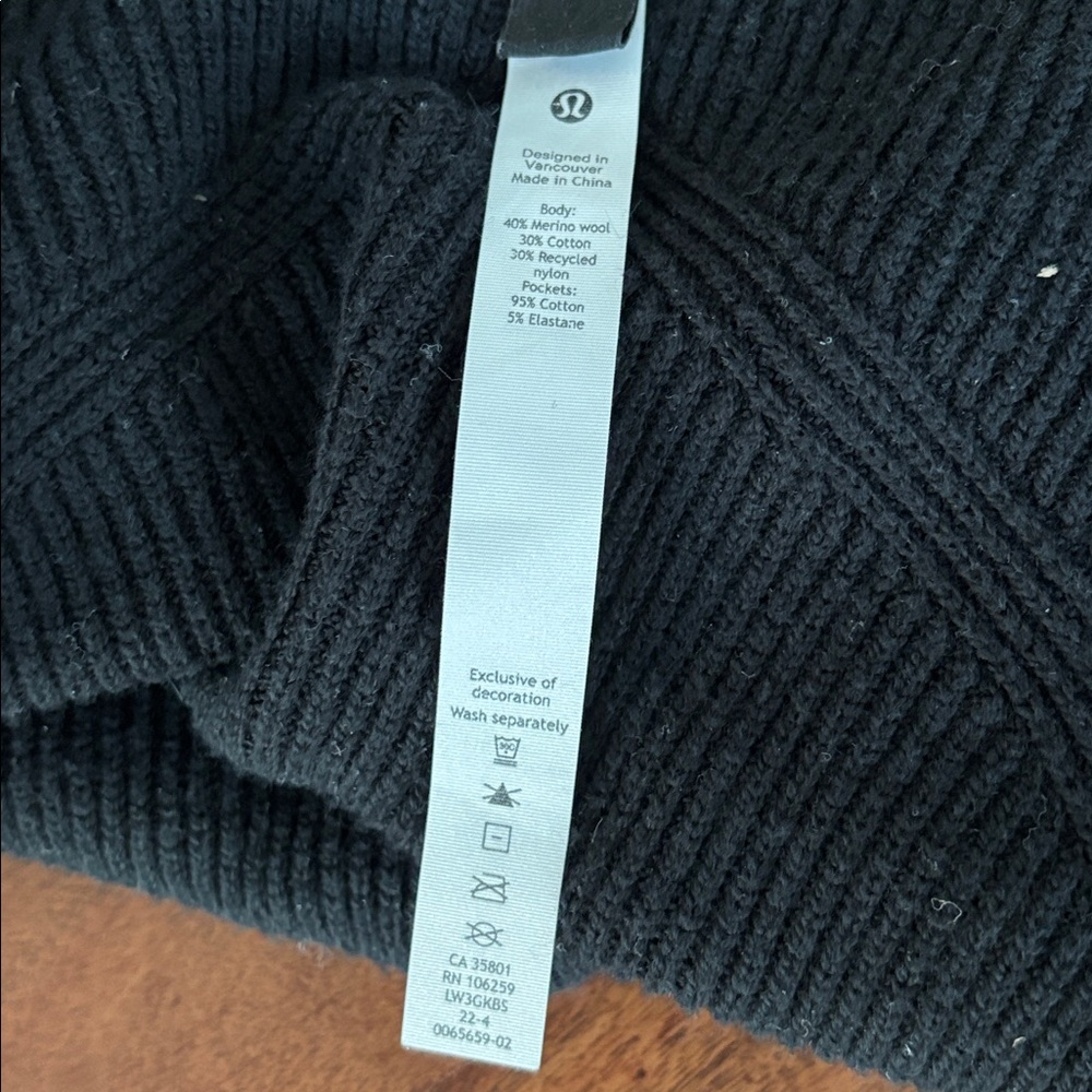 Lululemon Cashlu Sweater Wrap Style W3EGYS Black 4 - Picture 7 of 8